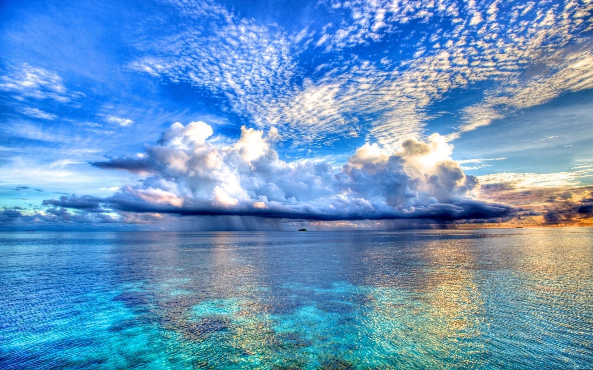 the ocean horizon the sky clouds dal ships color beauty water rain sea blue color the storm