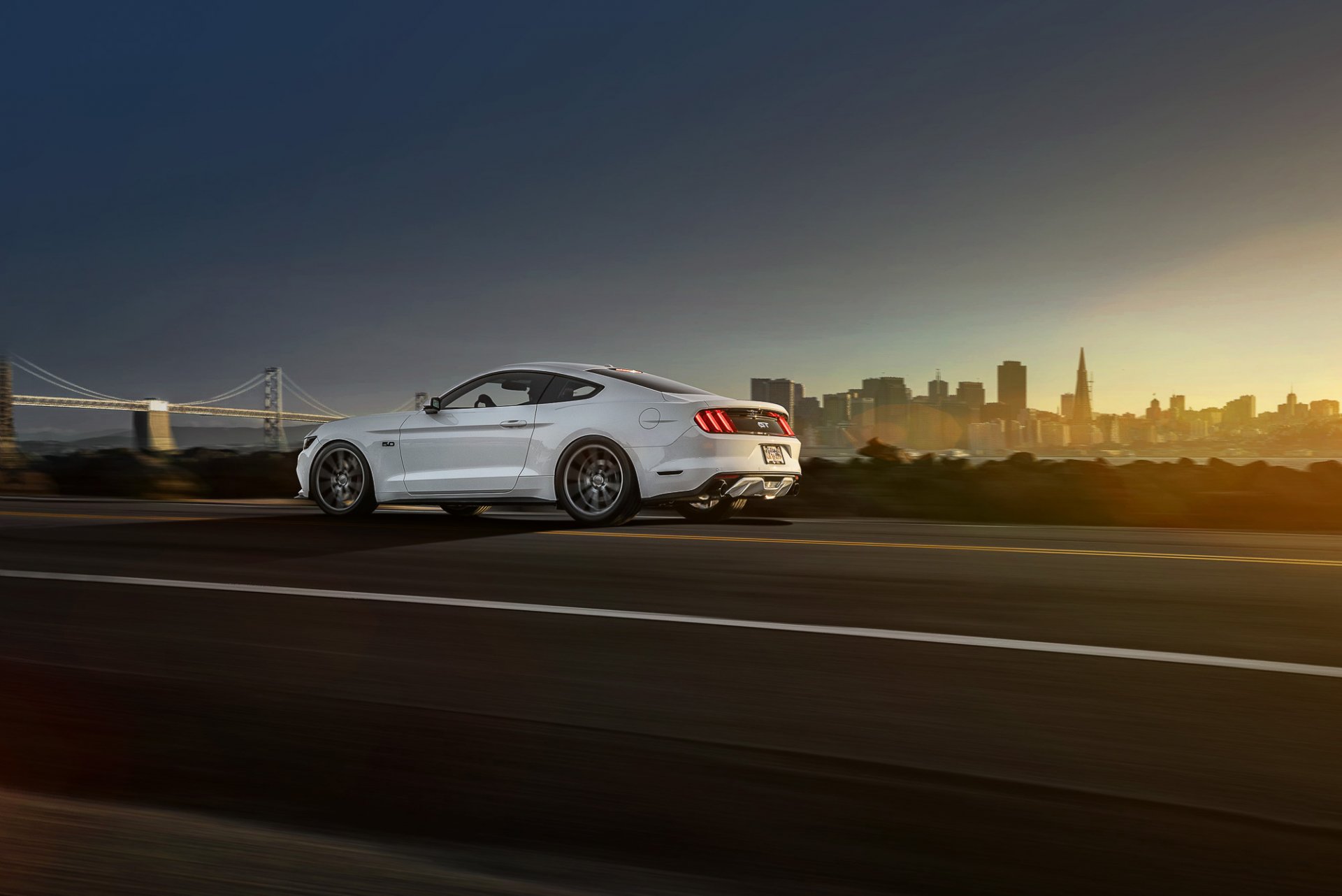 ford mustang 2015 blanco vossen ruedas trasero músculo coche