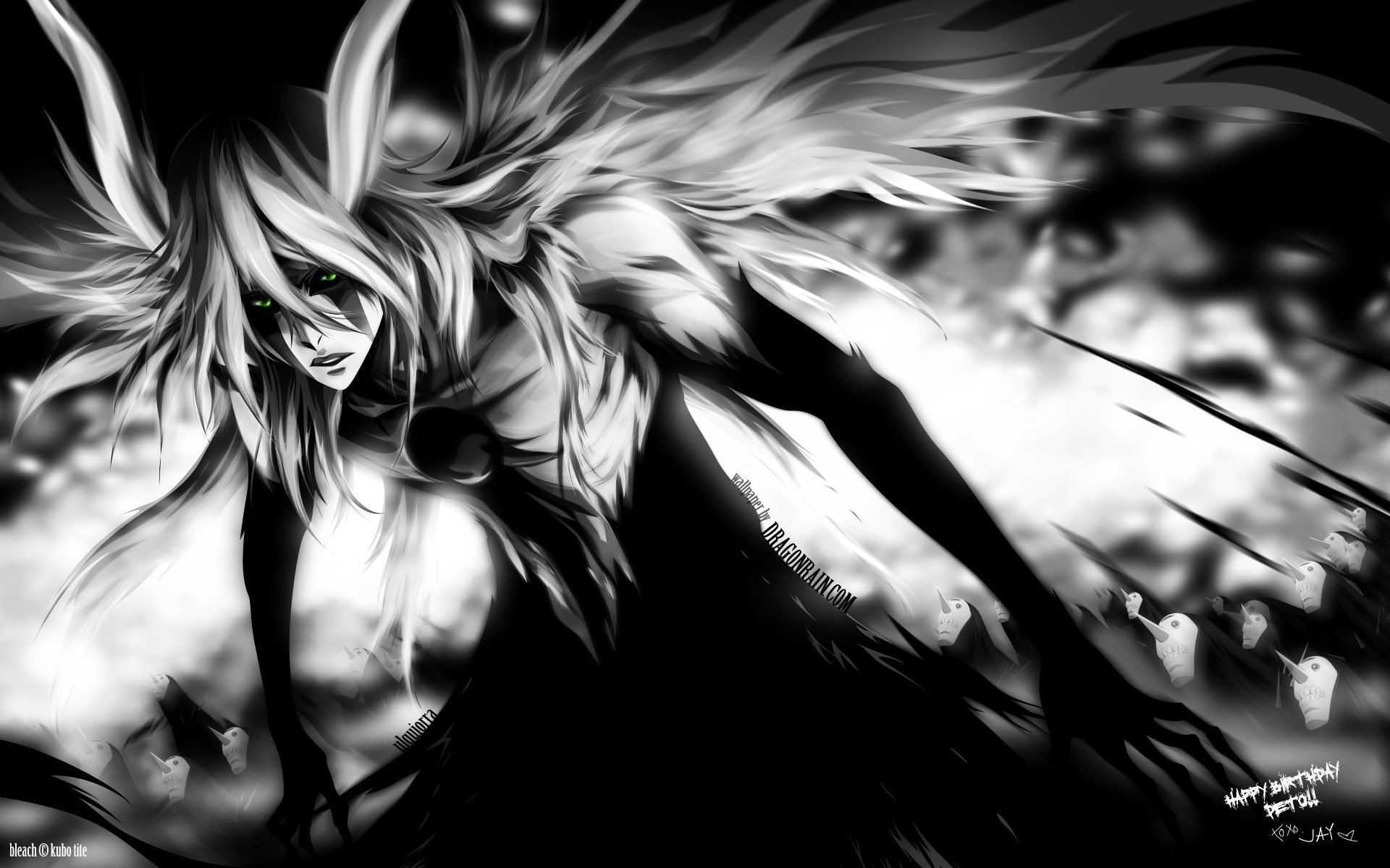 anime ulkiorra giliana bleach noir et blanc-a dessins filles-a