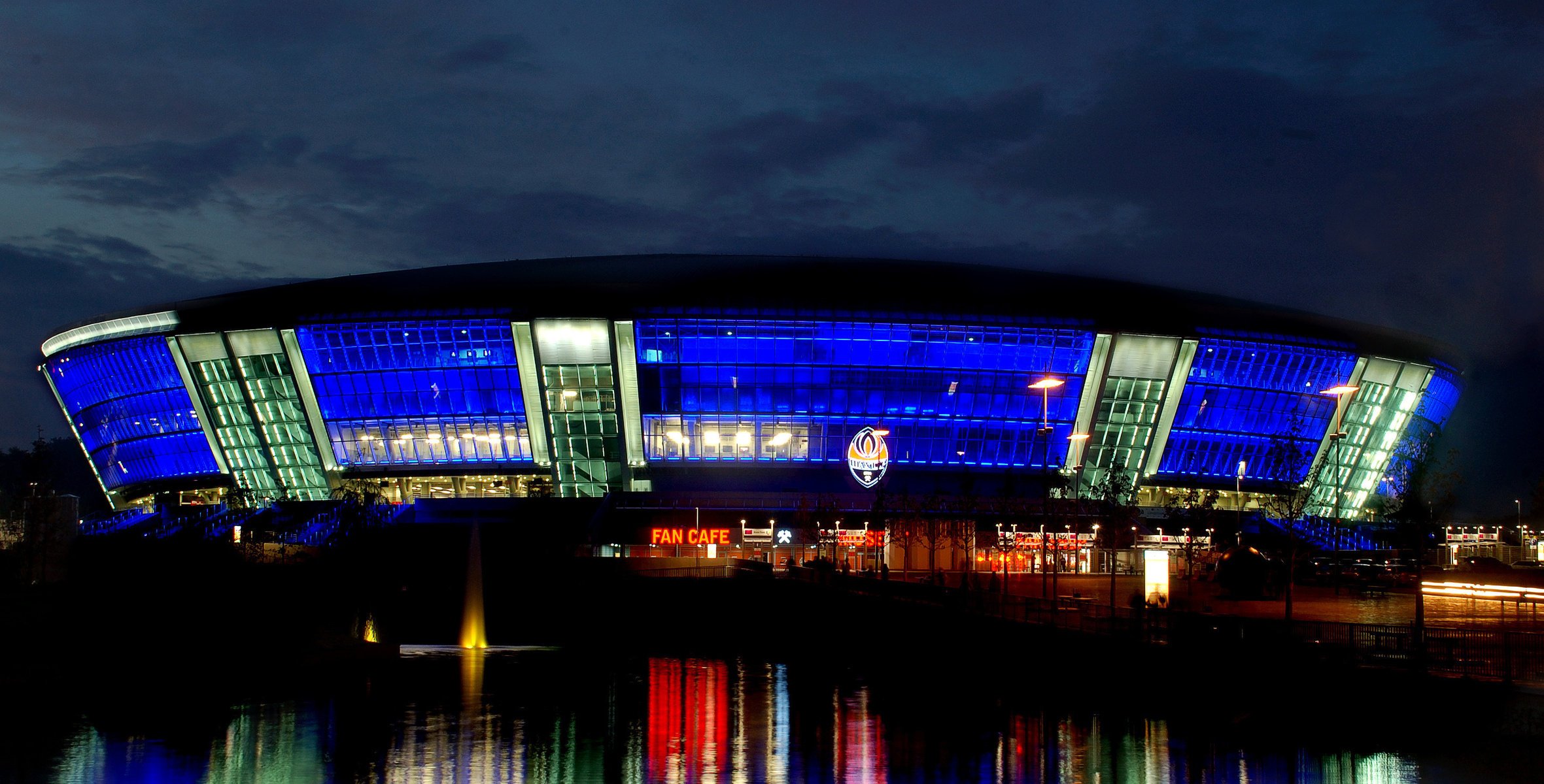 donetsk shakhtar donbass arena ciudades noche deportes estadio donbass-arena luces de la ciudad