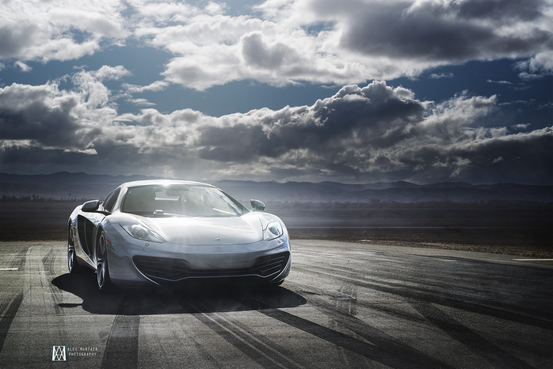 mclaren mp4-12c silver day clouds supercar alex murtaza