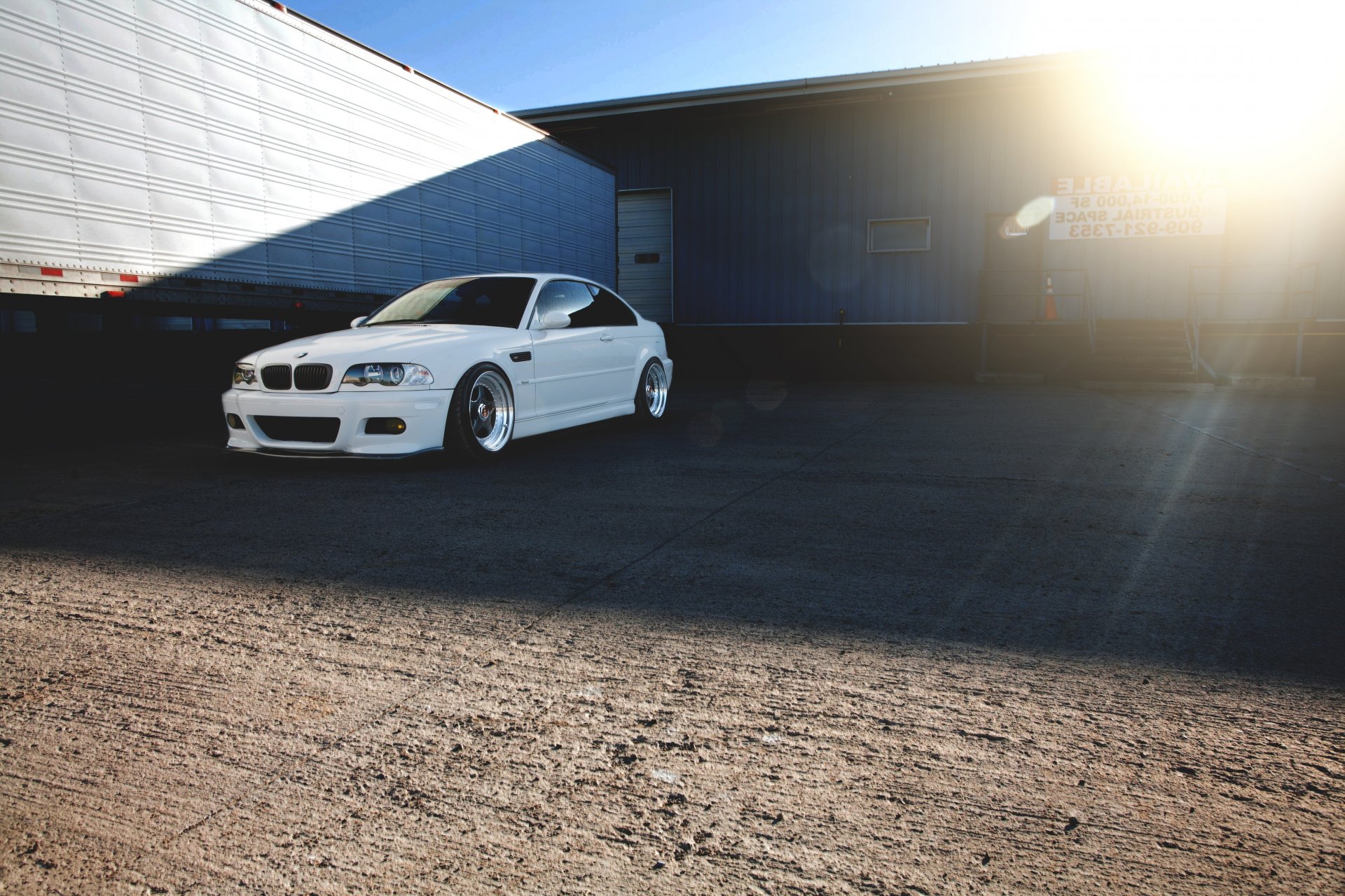 bmw m3 e46 white bmw shadow glare sun