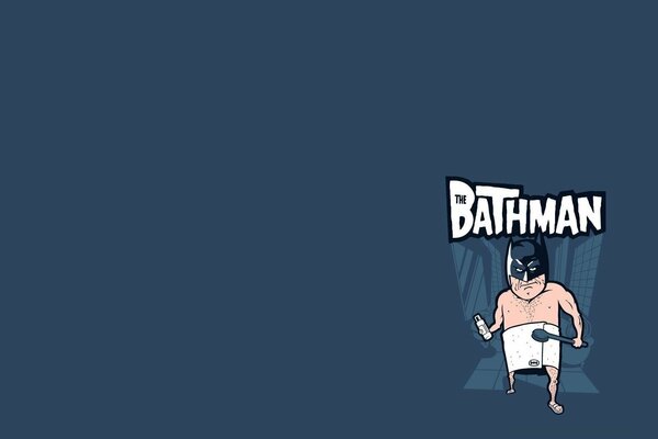 Lustige Batman-Parodie auf blauem Hintergrund