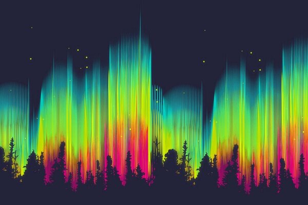 Sfondo grafico aurora boreale