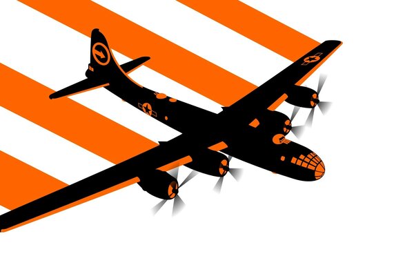 American plane in orange