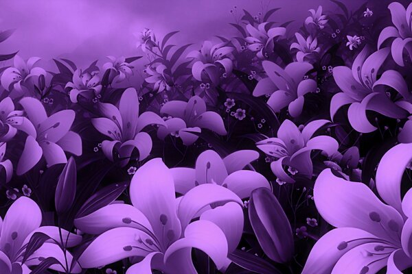 Imagen de fondo con flores Lilas