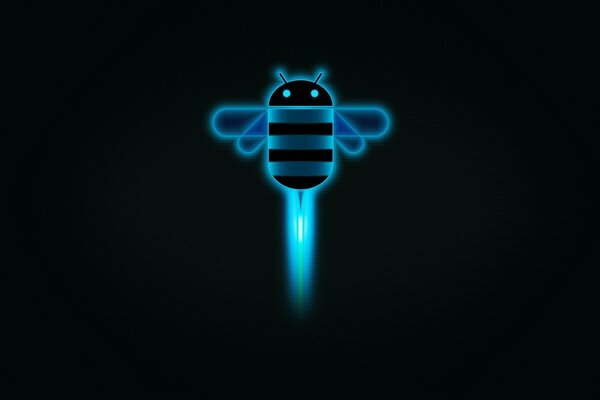 Abeille bleue simple minimaliste comme Android