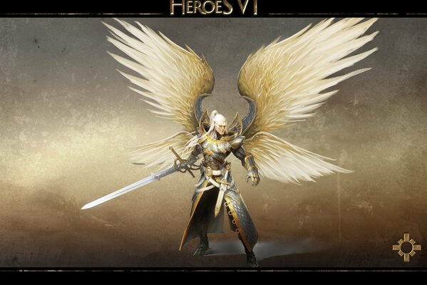 Heroes of might and Magic, an archangel with a sword