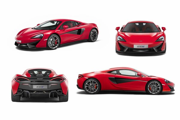 Vista Dell auto McLaren da diverse angolazioni