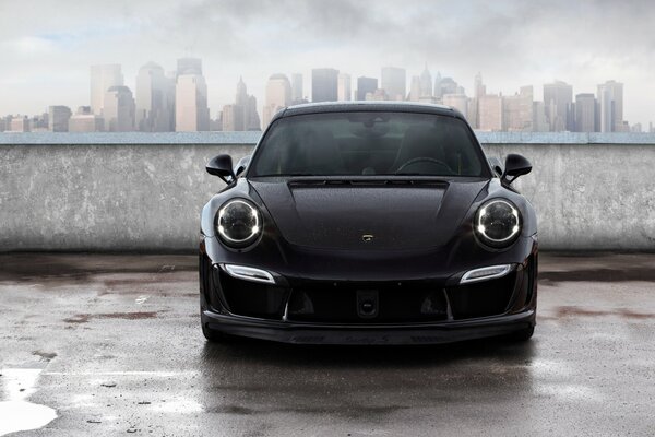 Painting of a black car 2014, topcar, porsche, 911