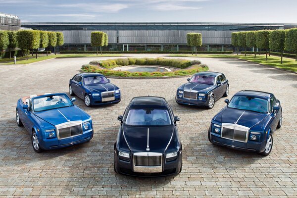 Cinq rolls-royce haut de gamme au salon