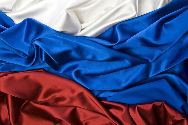 Russian tricolor made of satin fabric