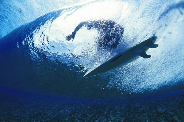 Surfear bajo el agua. Espectacular vista