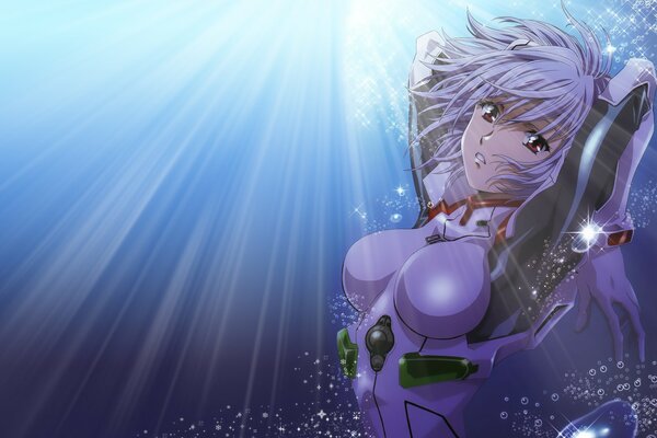 Anime neon genesis evangelion, eva in the rays