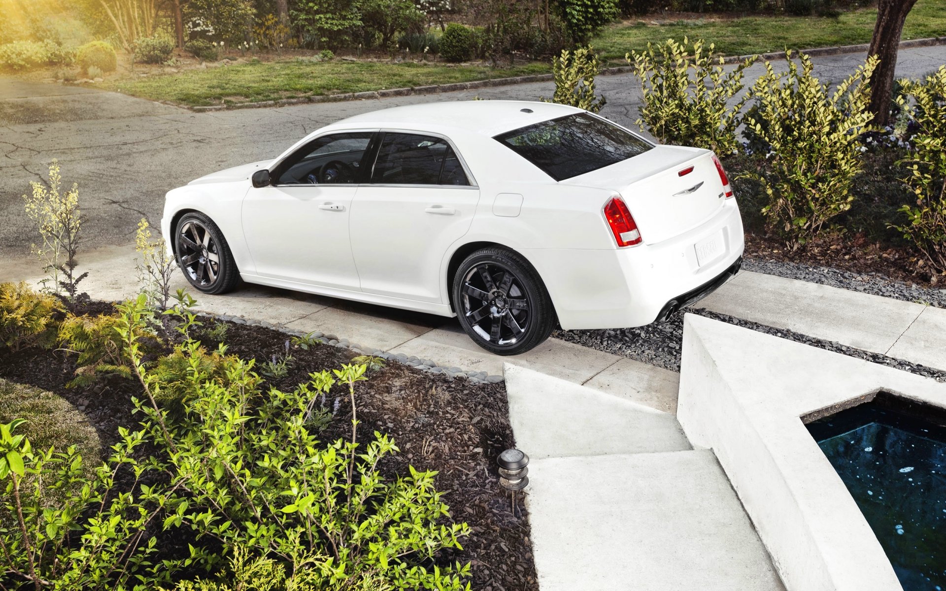 chrysler 300c 300c auto blanco sedán vista lateral ruedas coche