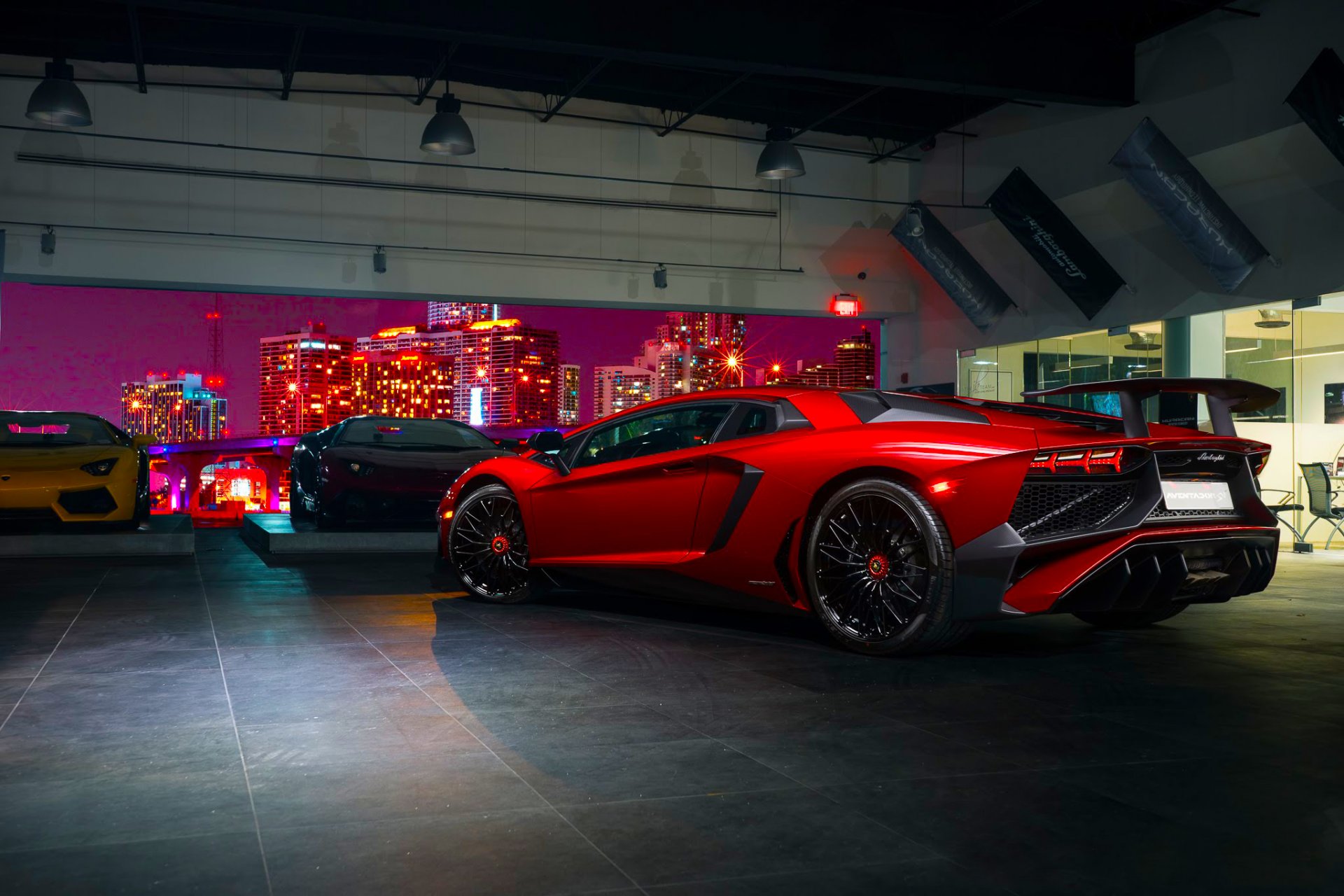 lamborghini aventador lp 750-4 superveloce supercar czerwone prestige import tył