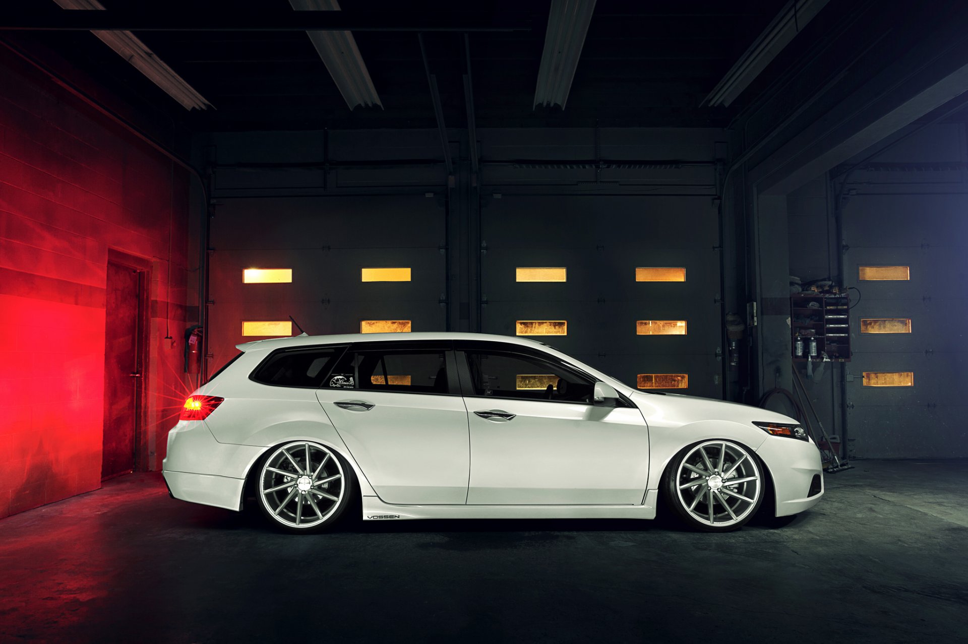 honda acura tsx carro bianco honda acura bianco tuning vossen profilo