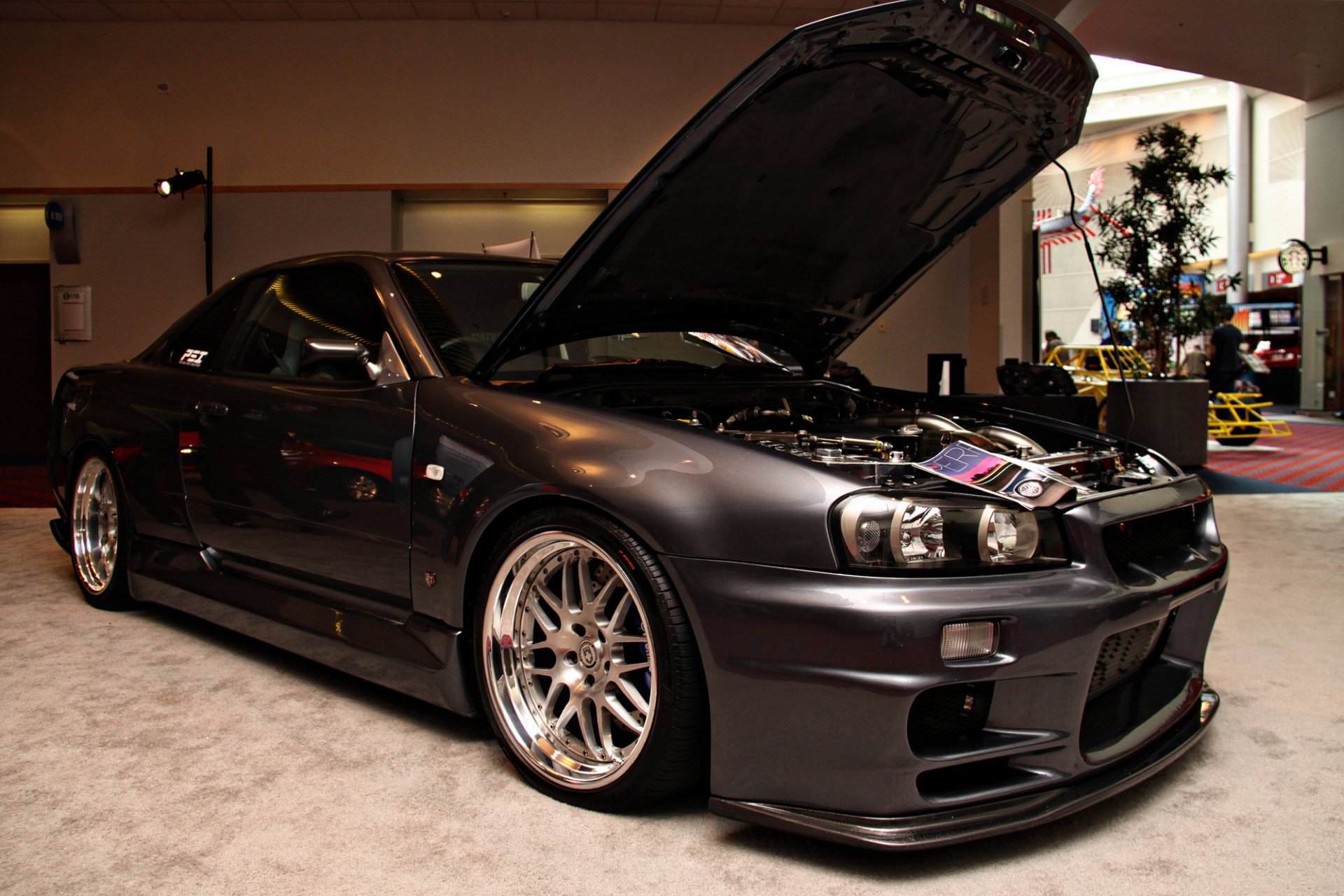 rb26dett open hood nissan skyline r34 auto metallic rims nissan car car style passenger cars transport motor transport