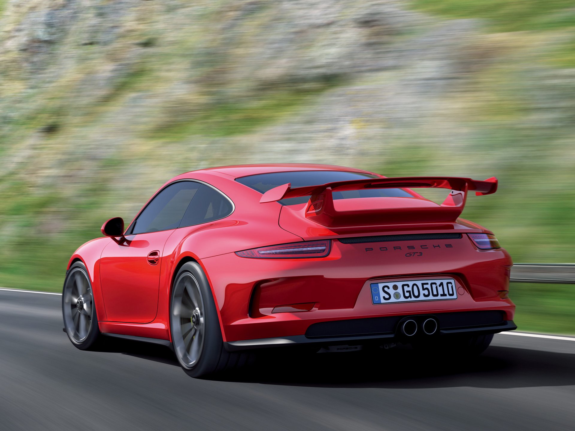 porsche 911 gt3 back of spoiler speed