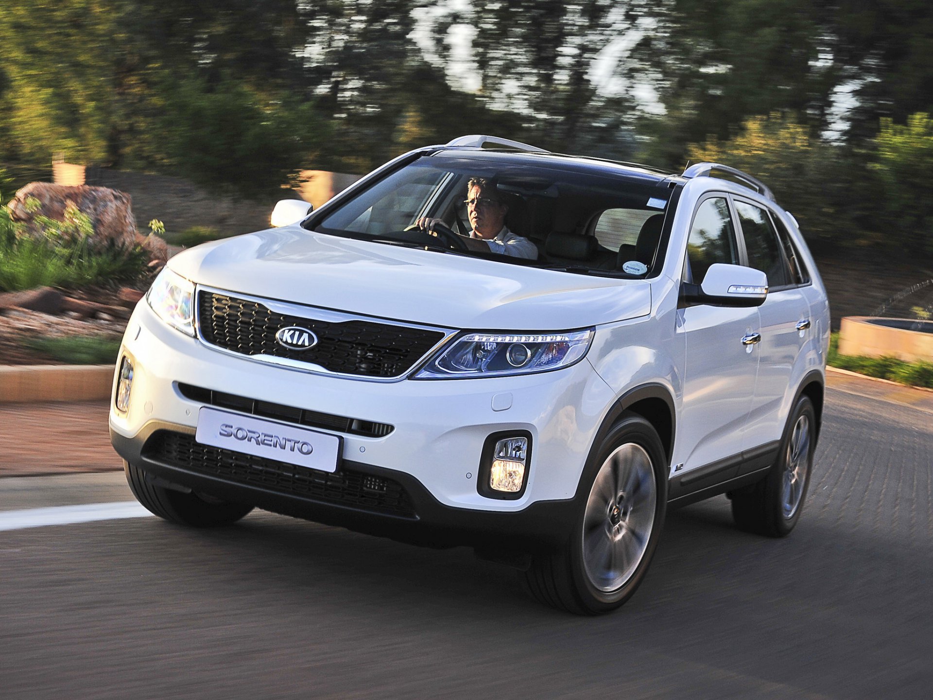 kia sorento blanco coche papel pintado