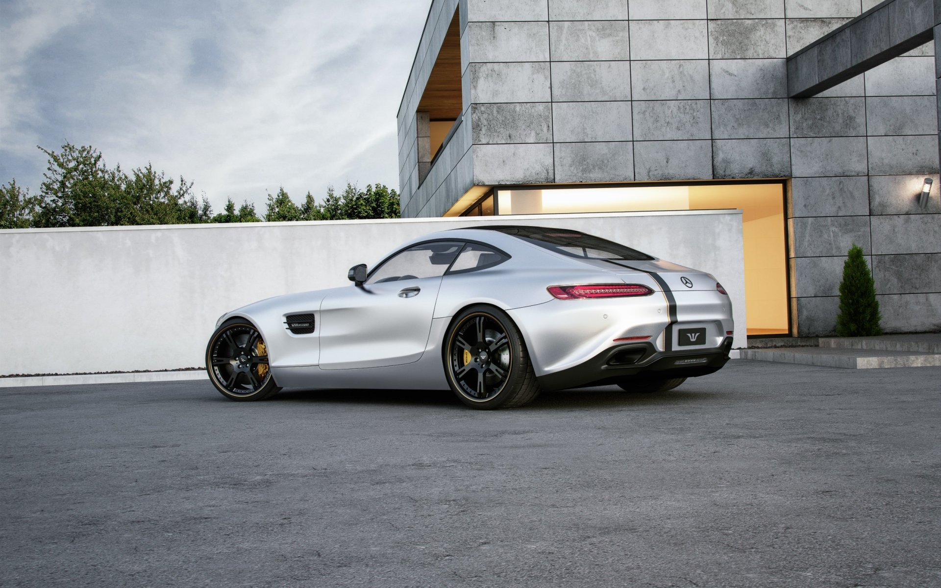 mercedes-benz amg gt tuned wheelsandmore 600hp silver rear