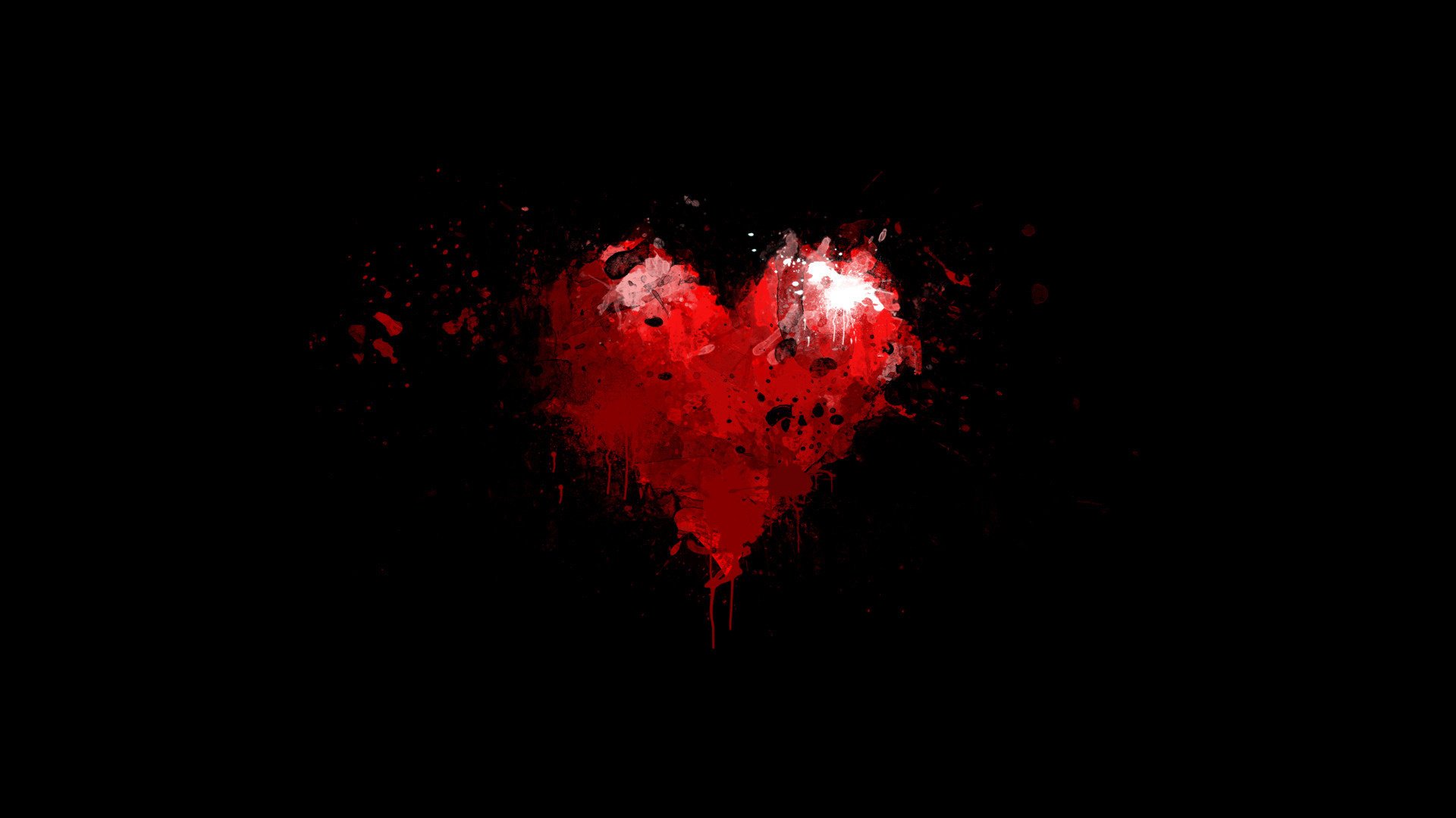 minimalismo nero sfondo rosso cuore vernice gocce amore semplicità sfondo scuro