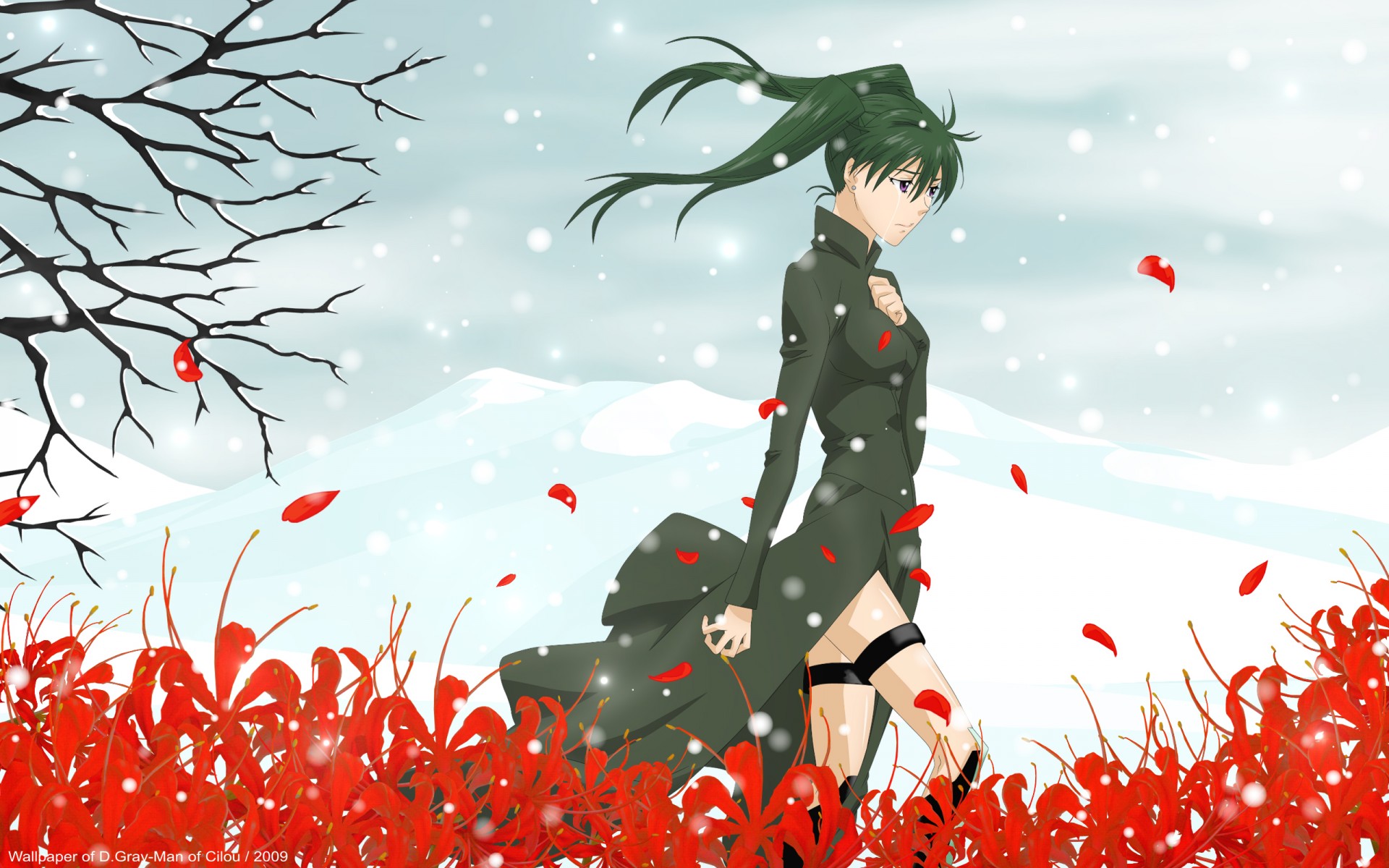 gray-man lenalee lee the field flower tear