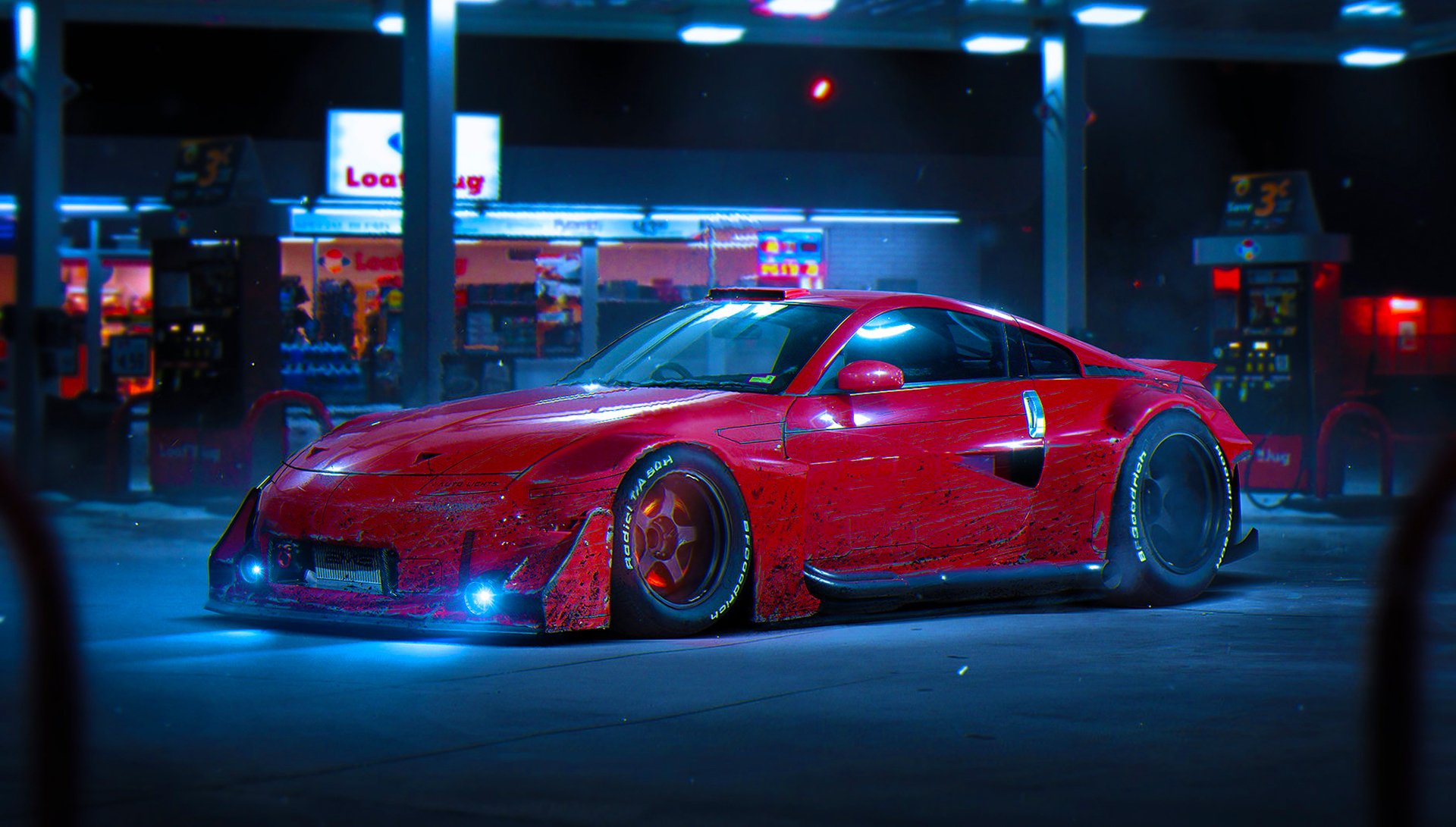 nissan 350z rojo color futuro tuning por khyzyl salem