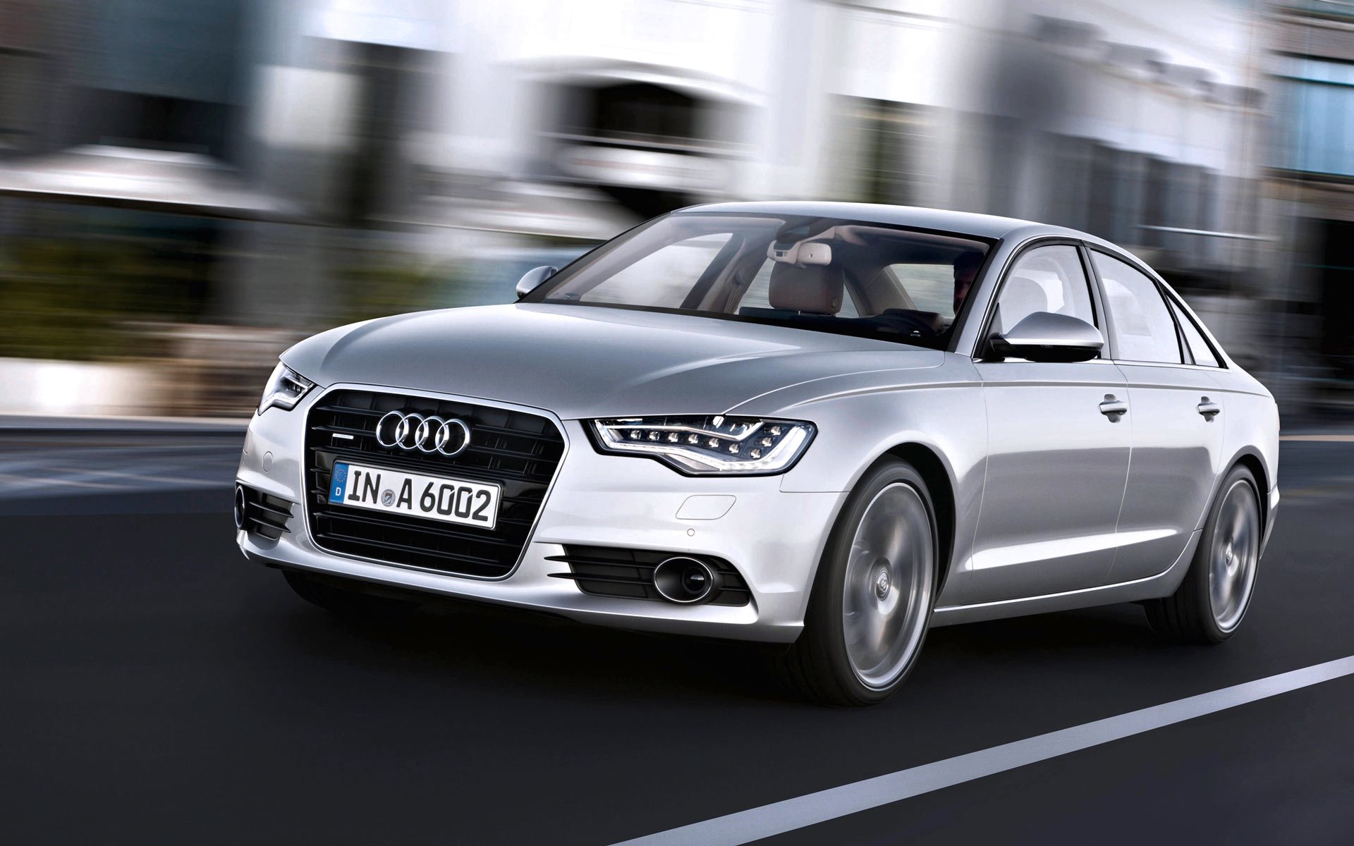 audi a6 auto voiture argent gris phares capot berline audi