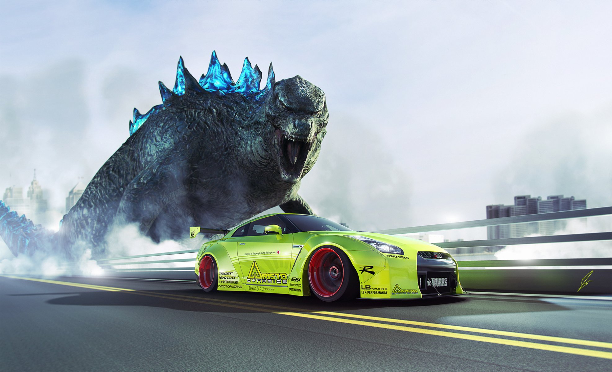 nissan rtm r35 liberté marche vert godzilla vitesse