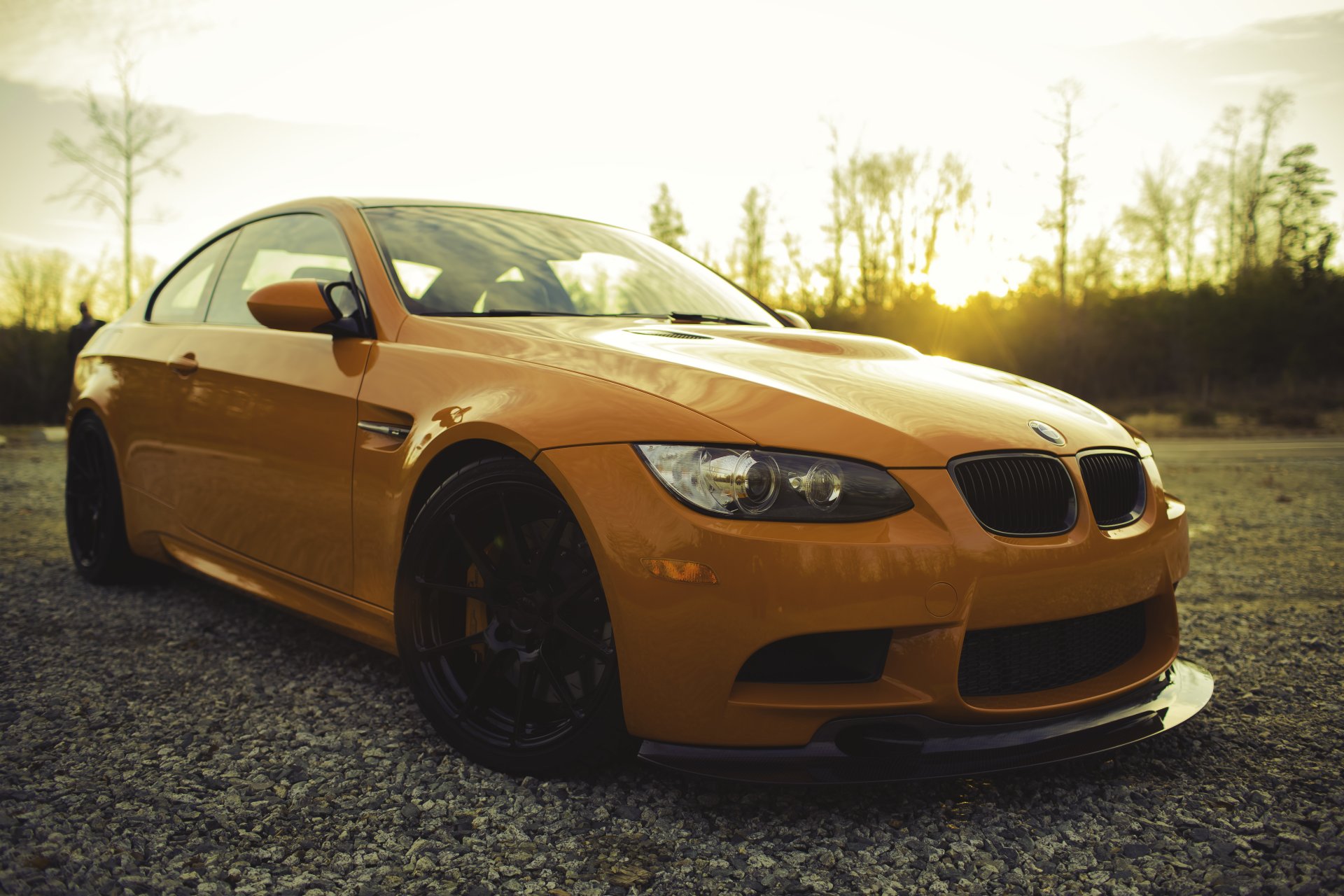 bmw m3 e92 naranja bmw vista frontal reflexión