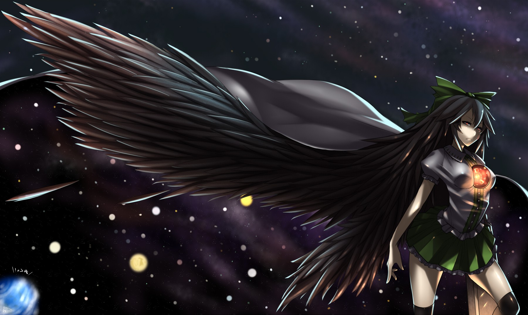 reiuji utsuho touhou wings angel