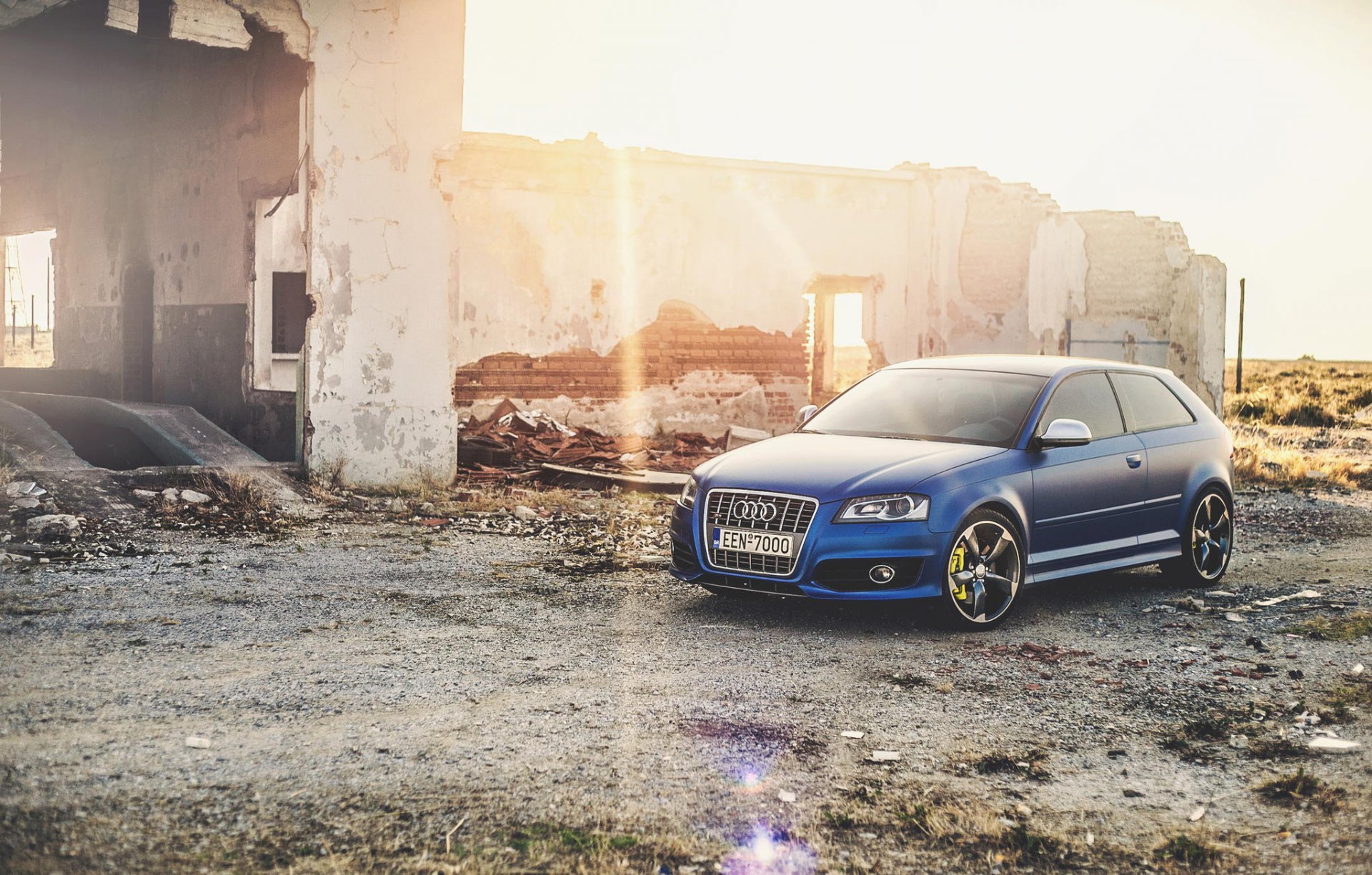 audi s3 тюнинг ауди синяя солнце лучи