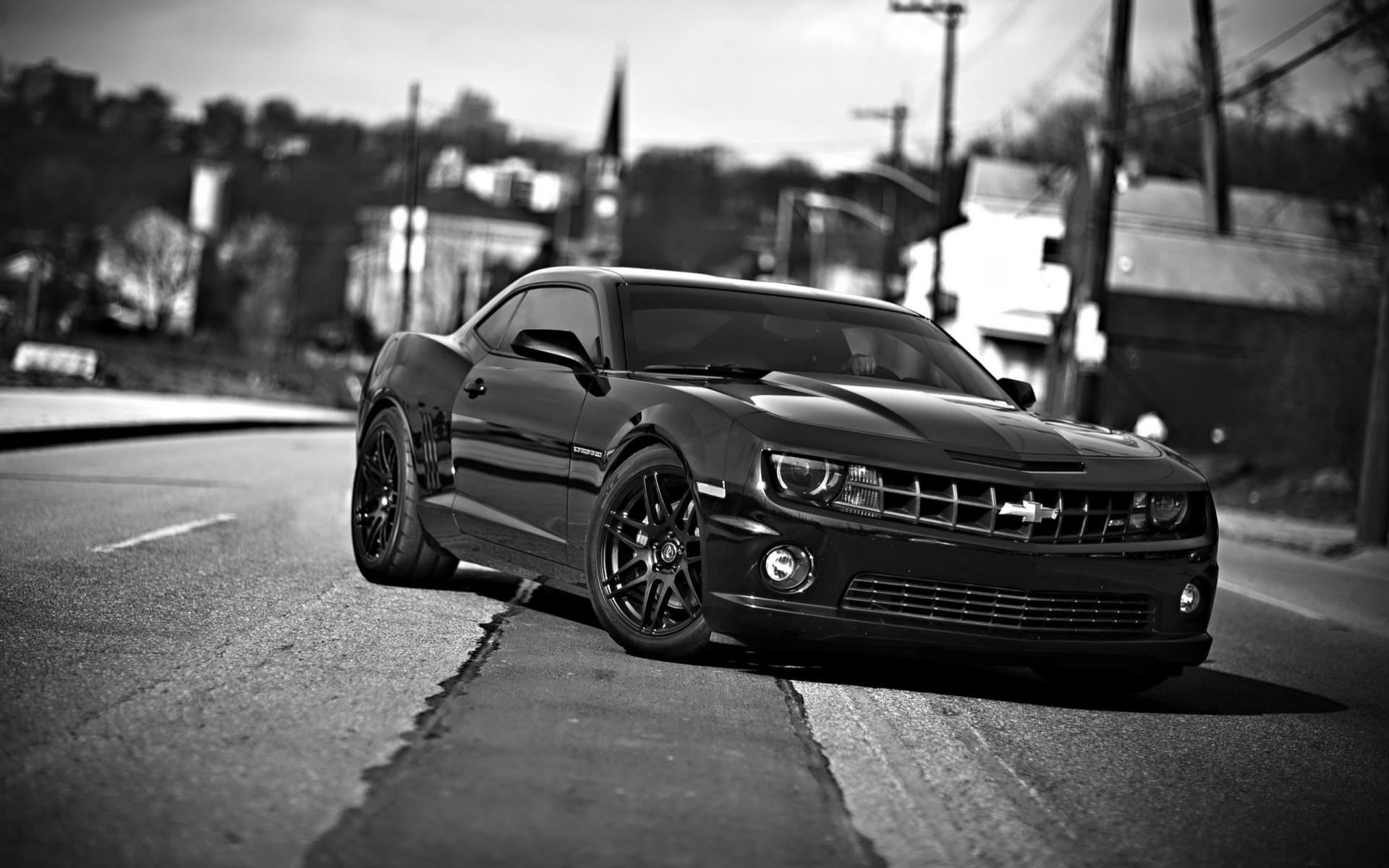 car chevrolet camaro chevrolet auto black and white black camaro corvette road wheels wheelbarrow asphalt headlight