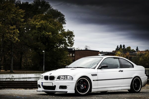 White bmw e45 fourth generation passenger cars