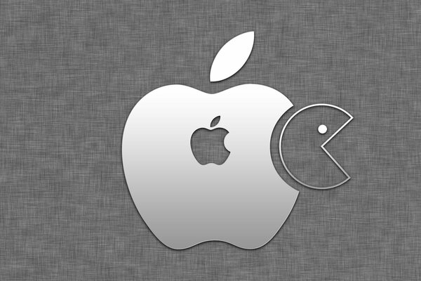 Logo apple da cui esce pacman