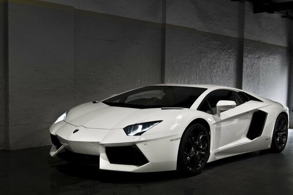 Lamborghini lp700-4 Bianco in garage