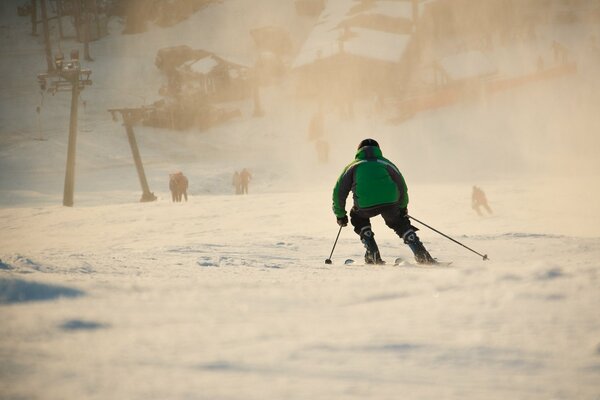 Winterschleier auf der Skipiste