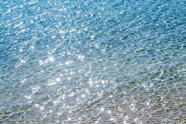 Ripples on the water with sunlight