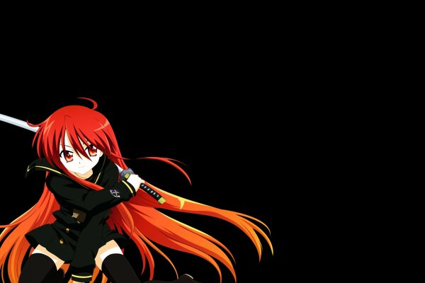 Anime Shana con uno sguardo ardente