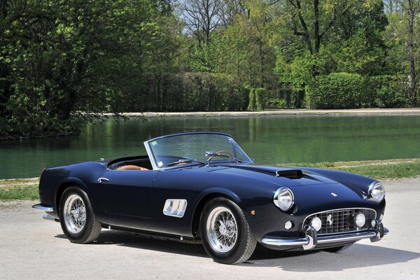 The front of a Ferrari car in California