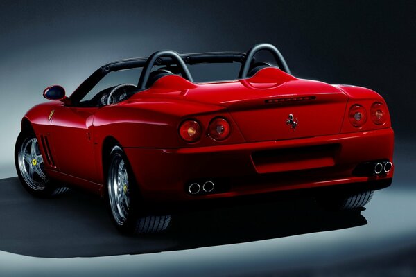 Red Ferrari, rear view