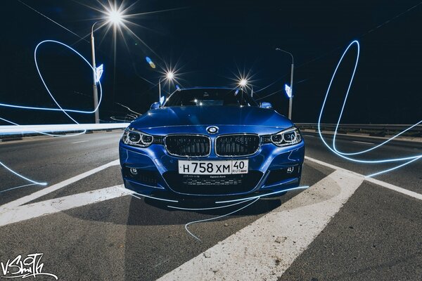 BMW photography night blue BMW