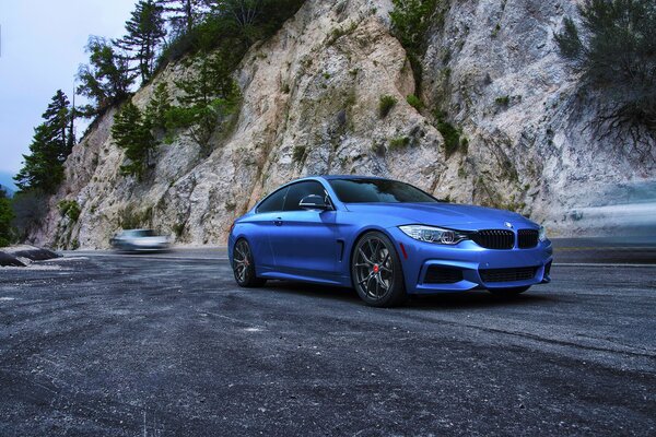 Auto BMW per lunghi viaggi in blu