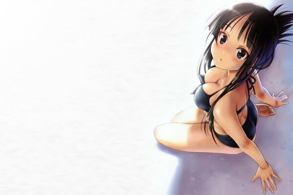 Девушка в купальнике рисунок аниме