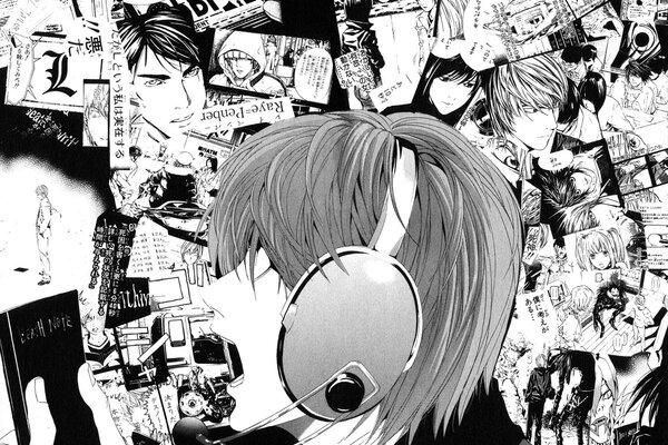 Death notebook. death note. In headphones