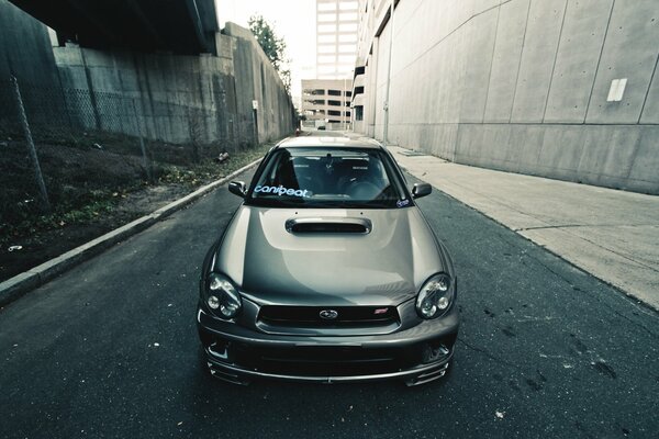 Subaru in an abandoned city