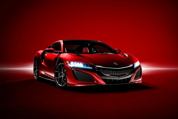 Concept Car rosso Acura su sfondo rosso stesso