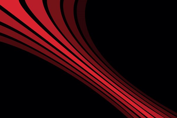 Red swirling light stripes on a black background