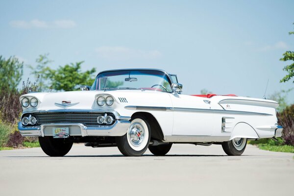 White rare Chevrolet convertible